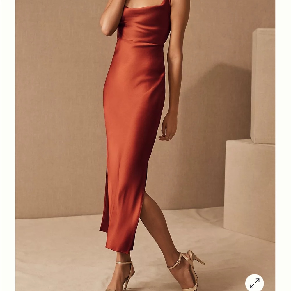 BHLDN Cali Satin Charmeuse Midi Dress